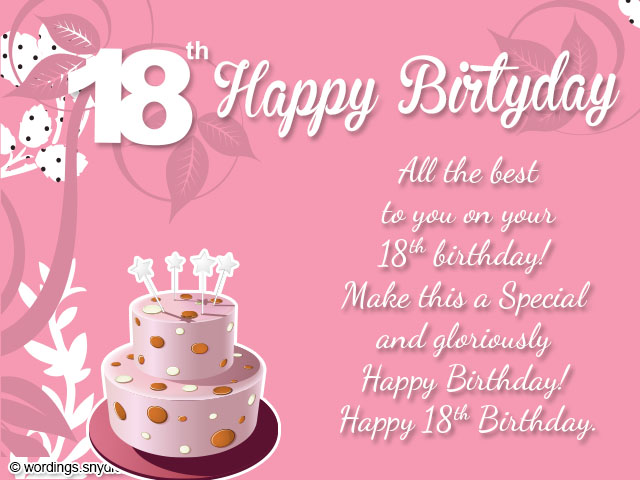 18th Birthday Wishes, Greeting and Messages Wordings and Messages