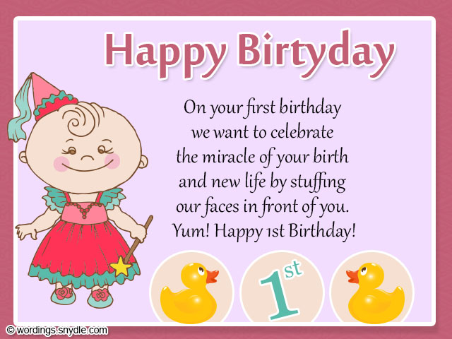 1st Birthday Wishes, Messages and 1st Birthday Card Wordings Wordings ...