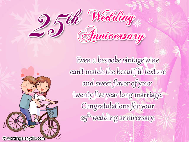 25th Wedding Anniversary Wishes Messages And Wordings Wordings And