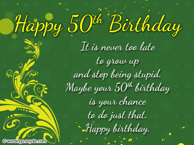 50th Birthday Wishes, Messages and 50th Birthday Card Wordings  Wordings and Messages
