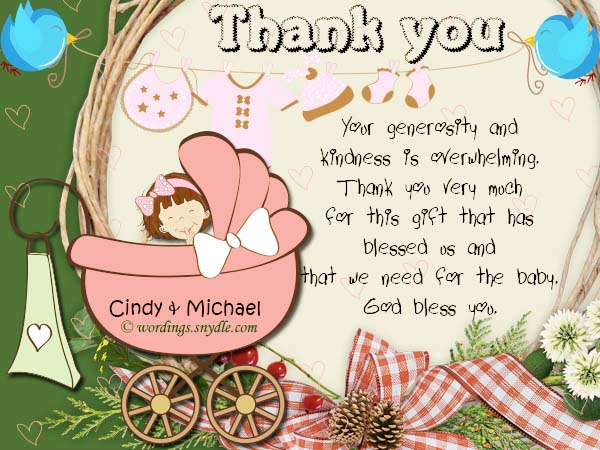 Thank You Card Messages Baby Shower