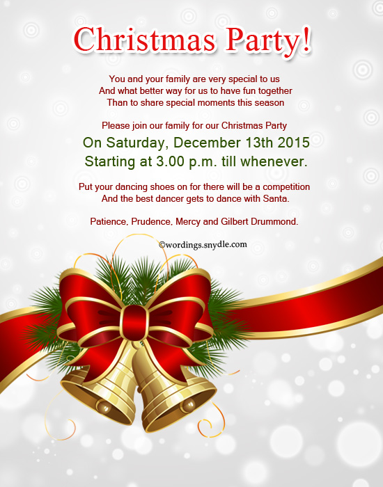 Christmas Party Invitation Wordings Wordings And Messages 6890