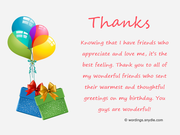 Samples of Thank You Messages for Birthday Wishes