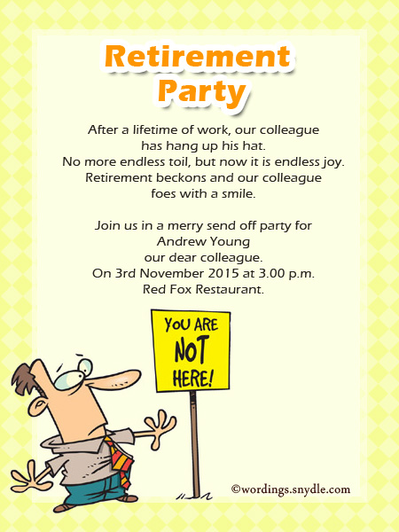 Retirement Party Invitation Wording Ideas and Samples - Wordings and