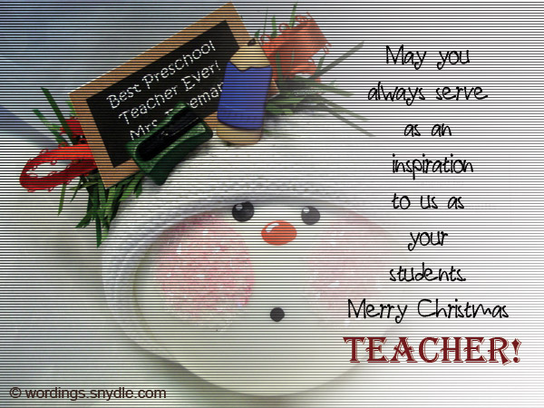 Christmas Messages for Teachers - Wordings and Messages