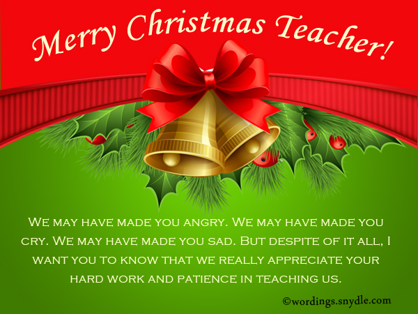 Christmas Messages for Teachers - Wordings and Messages