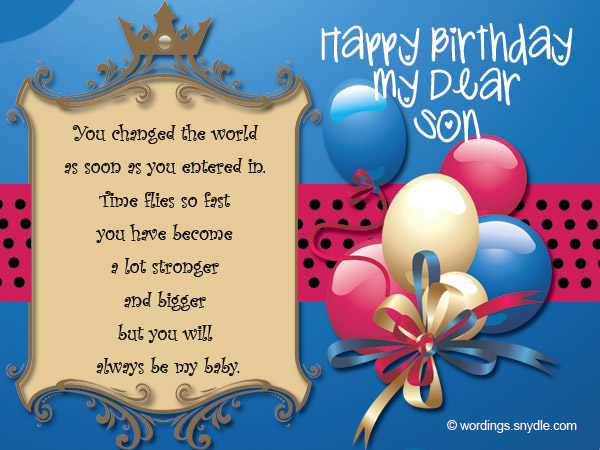 Birthday Wishes for Son Wordings and Messages