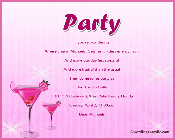 Adult Party Invitation Wording 76