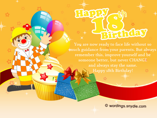 18th Birthday Wishes, Greeting and Messages – Wordings and Messages