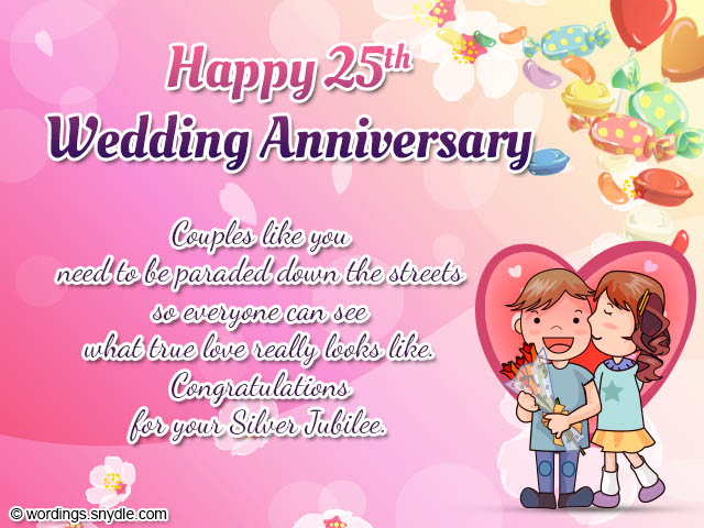 25th Wedding Anniversary Wishes Messages And Wordings Wordings And