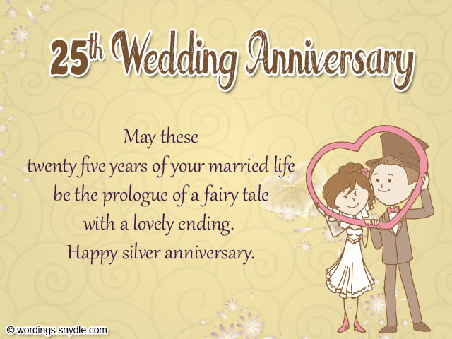 25th Wedding Anniversary Wishes Messages And Wordings Wordings And 