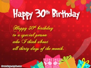 30th Birthday Wishes – Wordings and Messages