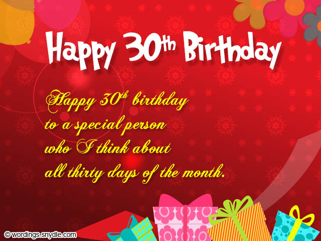 30th Birthday Wishes Wordings And Messages