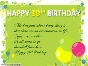 30th Birthday Wishes – Wordings and Messages