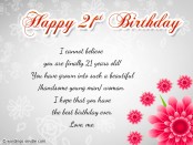 21st Birthday Wishes, Messages and 21st Birthday Card Wordings ...