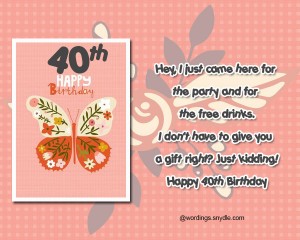 40th Birthday Wishes, Messages and Card Wordings – Wordings and Messages