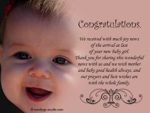 Congratulations Messages for New Baby Girl – Wordings and Messages