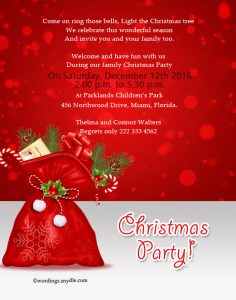 Christmas Party Invitation Wordings – Wordings and Messages