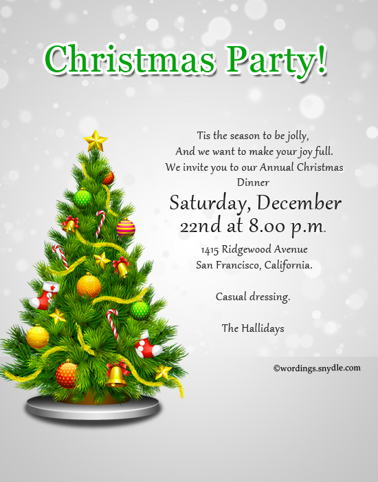 Christmas Party Invitation Wordings Wordings And Messages