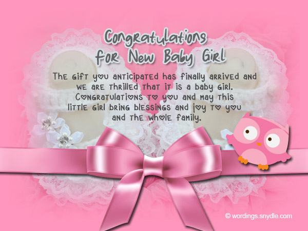 Congratulations Messages for New Baby Girl - Wordings and 