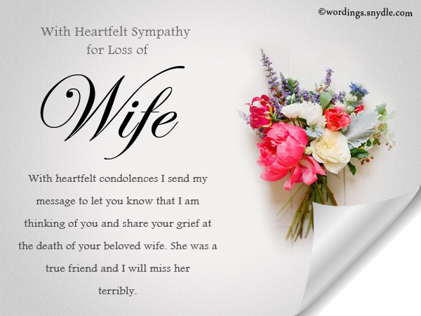 Sympathy Messages for Loss of a Wife – Wordings and Messages