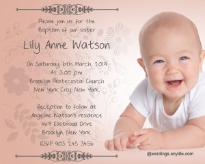 Baptism Invitation Wording Samples – Wordings and Messages