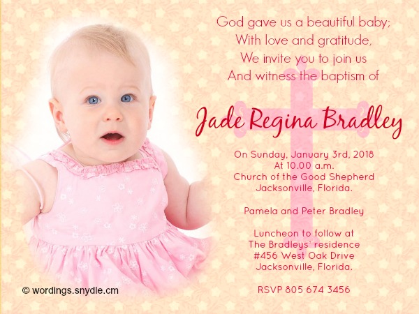 Christening Invitation Message 1