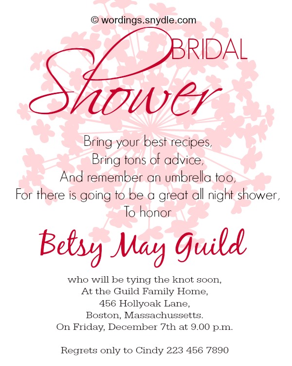 Bridal Shower Invitation Text 3