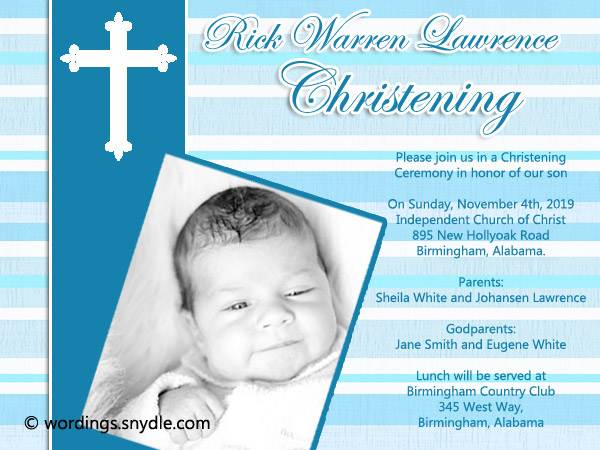 christening invitation wording samples