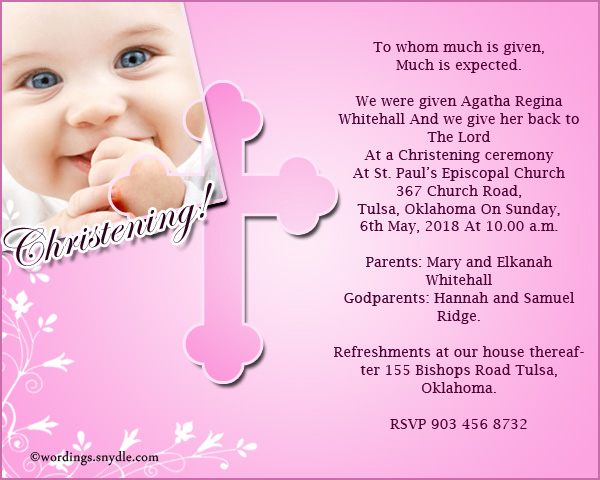 Christening Invitation Wording Samples – Wordings and Messages