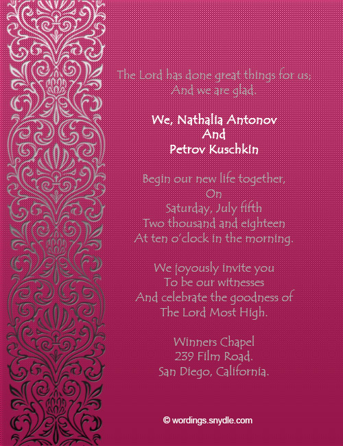 christian wedding invitation wording samples 05