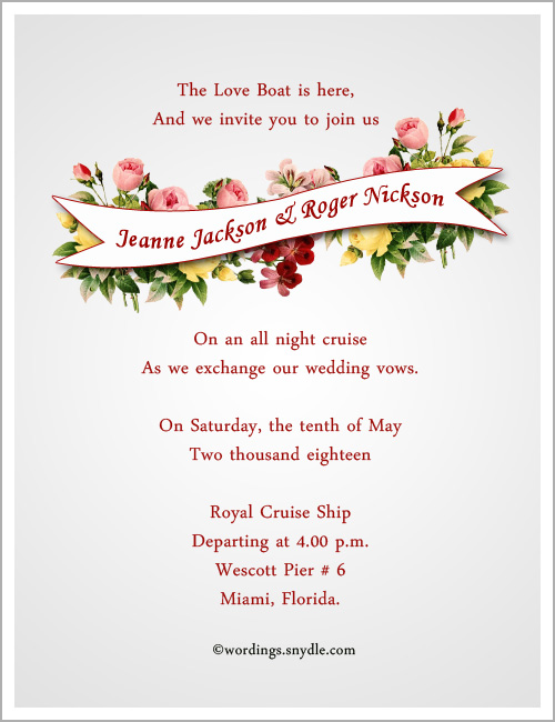 Destination Wedding Invitation Wording Samples - Wordings