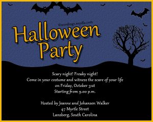 Halloween Party Invitation Wording – Wordings and Messages