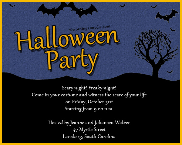 Halloween Party Invitation Wording – Wordings and Messages