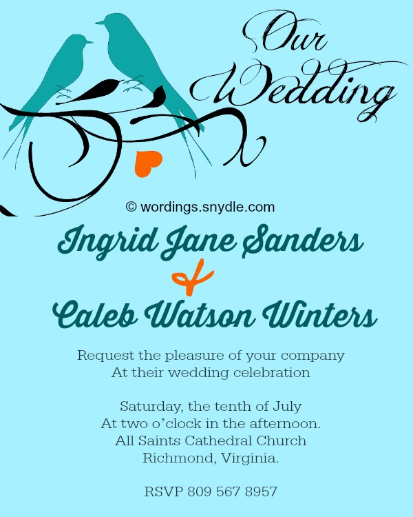 Informal Wedding Invitation Wording Samples Wordings And Messages