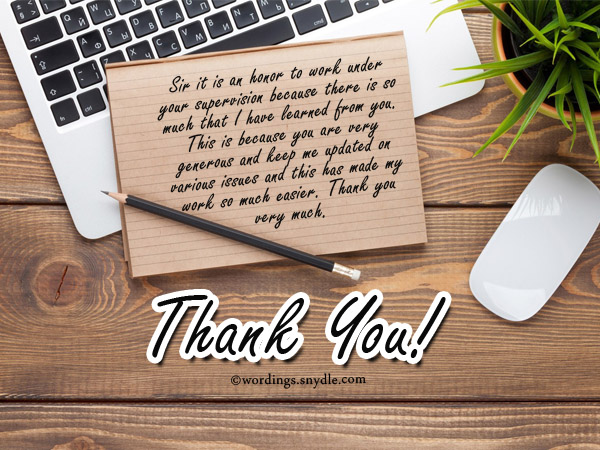 Thank You Notes For Boss – Wordings And Messages