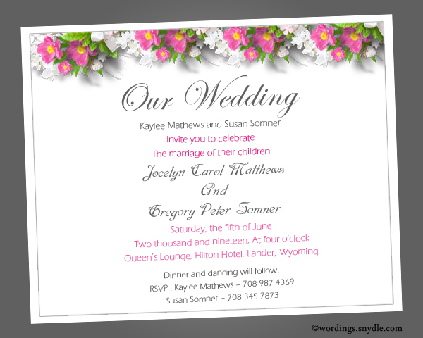 Sample Wedding Invitation Wordings 4