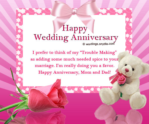  Wedding  Anniversary  Messages  for Parents  Wordings and 