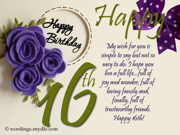 16th Birthday Wishes Messages And Greetings Wordings And Messages