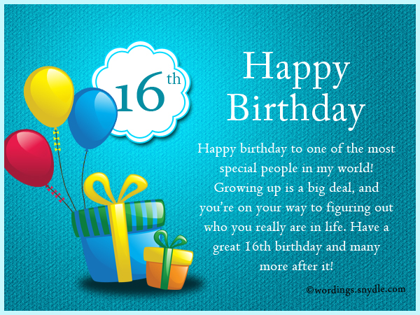 16th Birthday Wishes, Messages and Greetings – Wordings and Messages