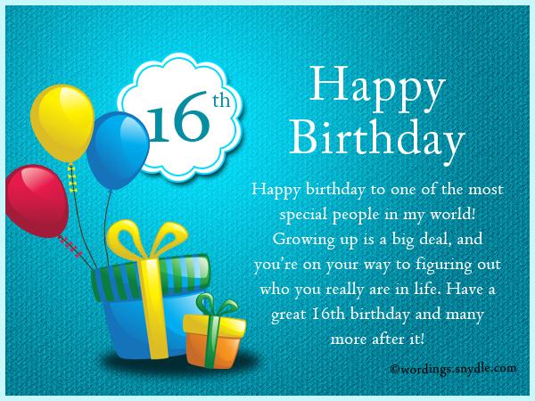 16 Year Old Birthday Card Messages - Printable Templates Free