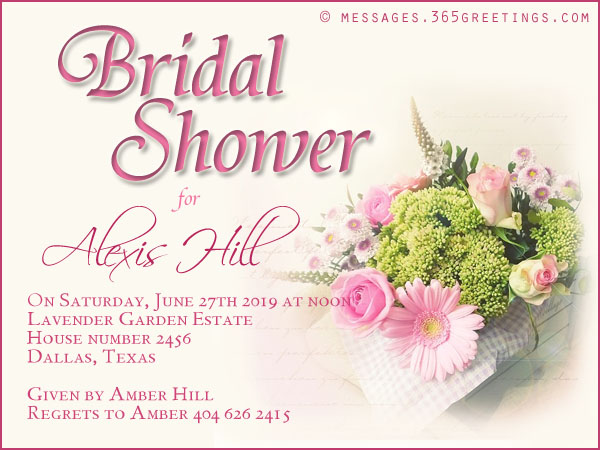 Wedding Shower Invitation Wording Samples – Wordings and Messages