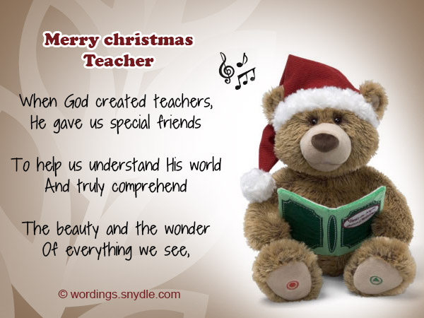 Christmas Card Sayings For Teachers