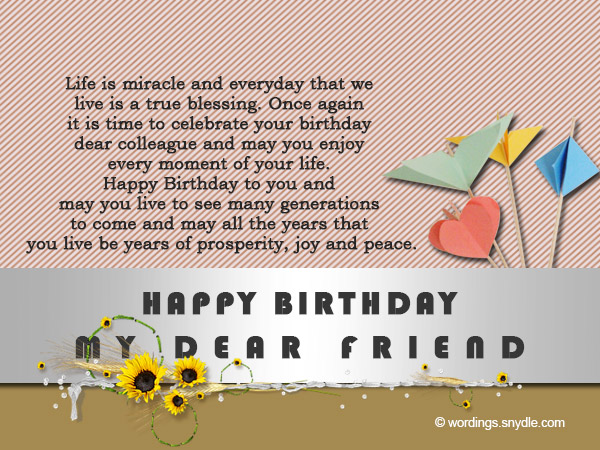 wishing birthday of colleague