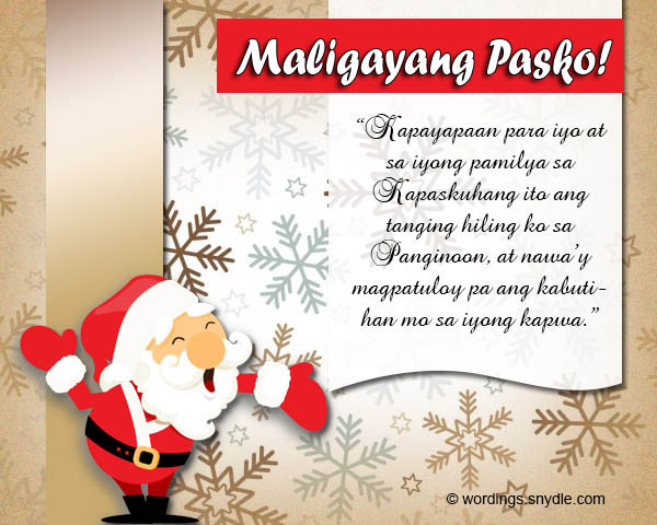 Tagalog merry christmas greetings Wordings And Messages