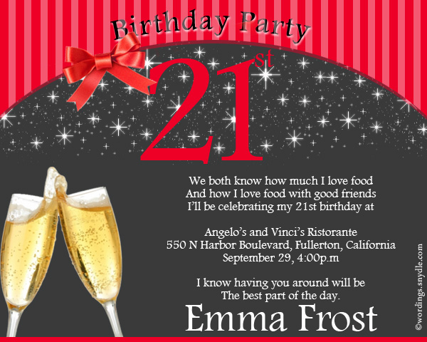 21st Birthday Party Invitation Wording – Wordings and Messages