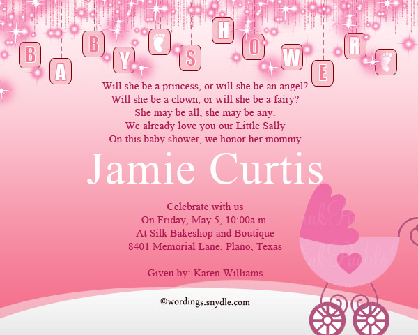 Baby Shower Party Invitation Wording - Wordings and Messages