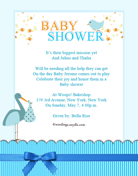 Baby Shower Party Invitation Wording Wordings And Messages