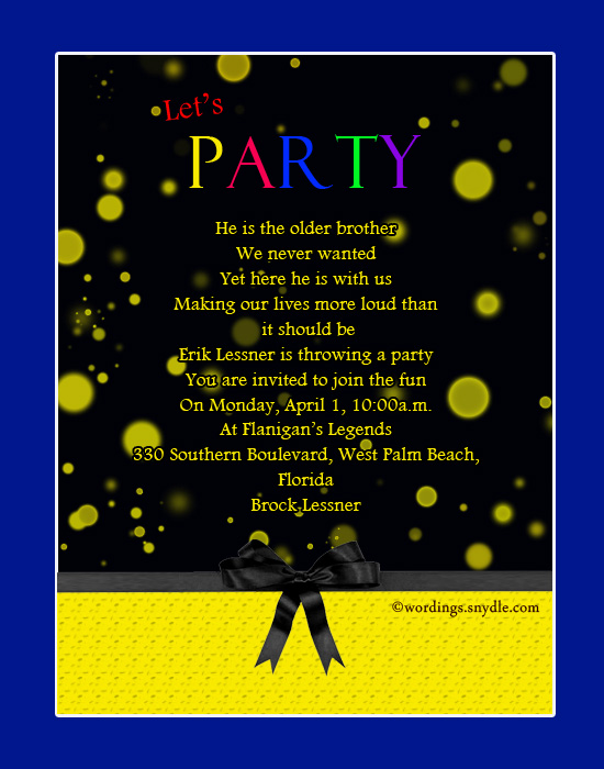 Adult Party Invitation Wording Wordings And Messages 7079