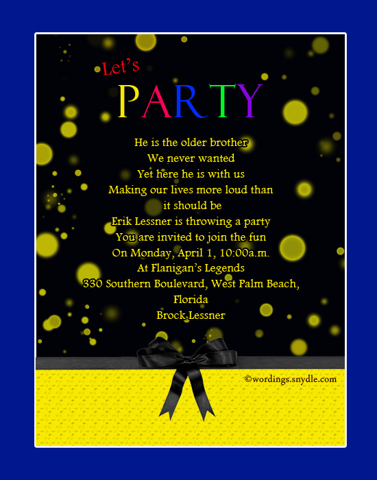 Adult Party Invitation Wording Wordings And Messages